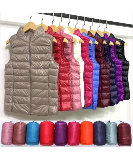 New Causal Women White Duck Down Vest Ultra Light Vest Jacket Winter Weightless Sleeveless Coat Winter Warm Waistcoat $33.87 ...