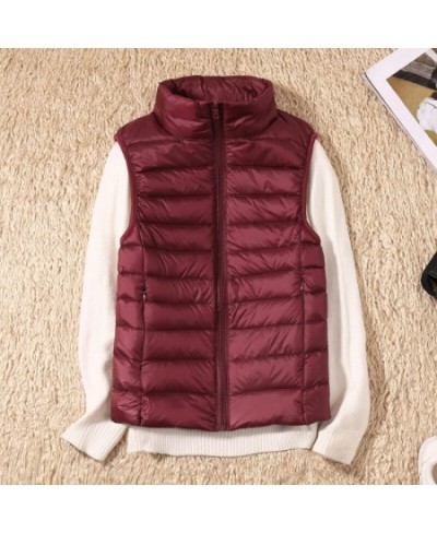 New Causal Women White Duck Down Vest Ultra Light Vest Jacket Winter Weightless Sleeveless Coat Winter Warm Waistcoat $33.87 ...