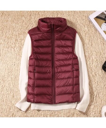 New Causal Women White Duck Down Vest Ultra Light Vest Jacket Winter Weightless Sleeveless Coat Winter Warm Waistcoat $33.87 ...