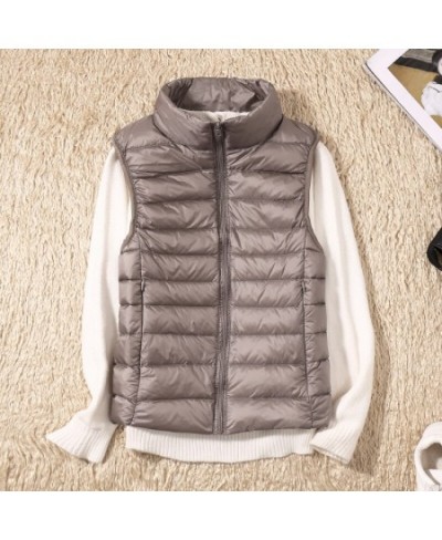 New Causal Women White Duck Down Vest Ultra Light Vest Jacket Winter Weightless Sleeveless Coat Winter Warm Waistcoat $33.87 ...