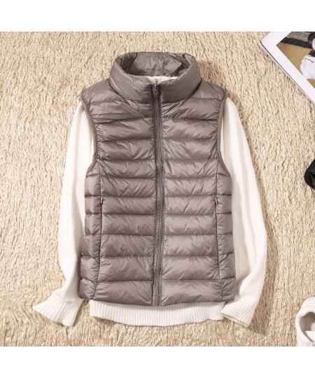 New Causal Women White Duck Down Vest Ultra Light Vest Jacket Winter Weightless Sleeveless Coat Winter Warm Waistcoat $33.87 ...