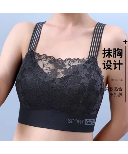 Large Size Lace Beautiful Back Tube Top Sexy Anti-Fading Big Breasts Show Small Maintenance Type Seamless Underwear For Women...