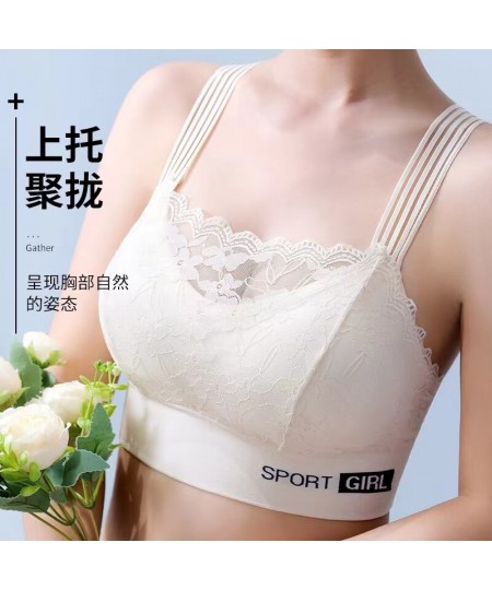 Large Size Lace Beautiful Back Tube Top Sexy Anti-Fading Big Breasts Show Small Maintenance Type Seamless Underwear For Women...