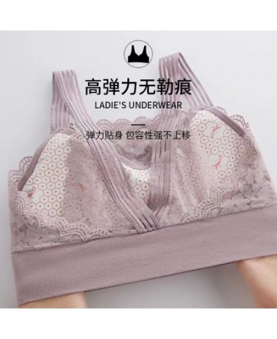 Large Size Lace Beautiful Back Tube Top Sexy Anti-Fading Big Breasts Show Small Maintenance Type Seamless Underwear For Women...