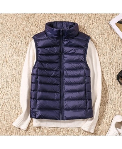 New Causal Women White Duck Down Vest Ultra Light Vest Jacket Winter Weightless Sleeveless Coat Winter Warm Waistcoat $33.87 ...