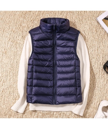 New Causal Women White Duck Down Vest Ultra Light Vest Jacket Winter Weightless Sleeveless Coat Winter Warm Waistcoat $33.87 ...