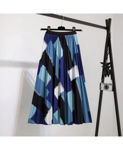 Summer Skirts Womens 2022 Vintage Floral Print Chiffon Pleated Skirt Elastic High Waist Casual Midi Skirt Women Clothes Jupe ...