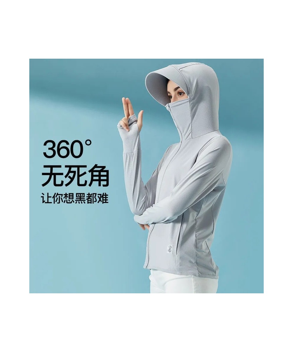 Sunscreen Clothing Women Ice Silk UV Protection 2023 Summer Hat Removable Sunscreen Clothing Breathable Cycling Short Jacket ...