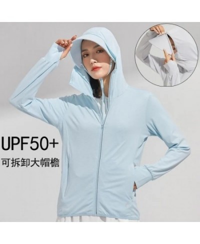 Sunscreen Clothing Women Ice Silk UV Protection 2023 Summer Hat Removable Sunscreen Clothing Breathable Cycling Short Jacket ...