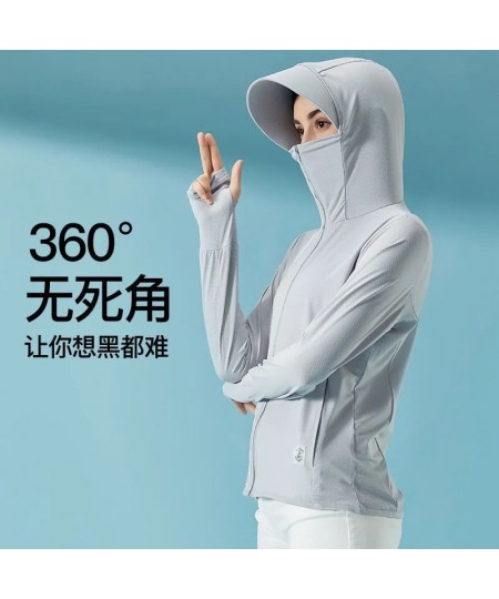 Sunscreen Clothing Women Ice Silk UV Protection 2023 Summer Hat Removable Sunscreen Clothing Breathable Cycling Short Jacket ...