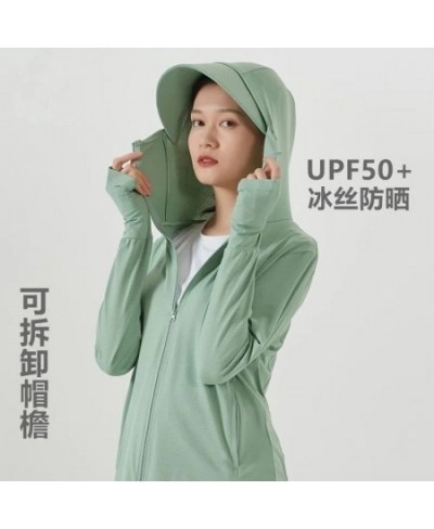 Sunscreen Clothing Women Ice Silk UV Protection 2023 Summer Hat Removable Sunscreen Clothing Breathable Cycling Short Jacket ...