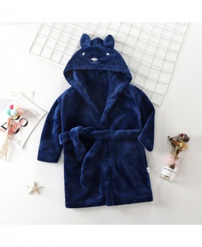 Personalized Autumn Winter Kids Hooded Bathrobe Baby Bath Robes Boys Girls Cartoon Rabbit Flannel Pajamas Long Sleeve Bathrob...