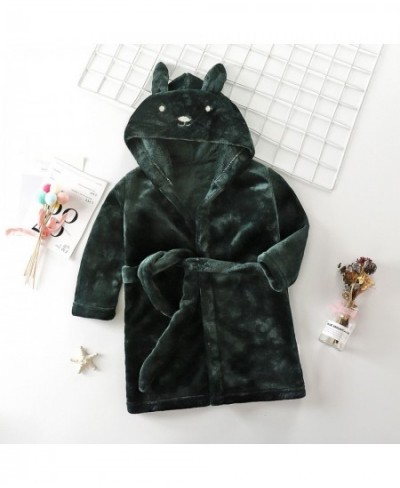 Personalized Autumn Winter Kids Hooded Bathrobe Baby Bath Robes Boys Girls Cartoon Rabbit Flannel Pajamas Long Sleeve Bathrob...