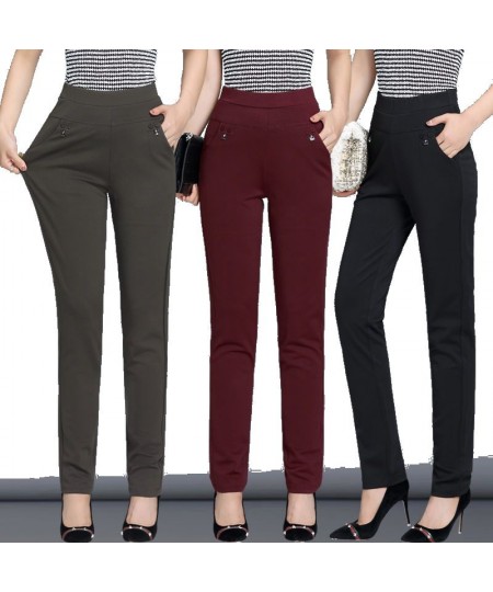 S-6XLNew autumn winter Plus Size Women's Pants Fashion Solid color Skinny high waist elastic Trousers Fit Lady Pencil Pants $...