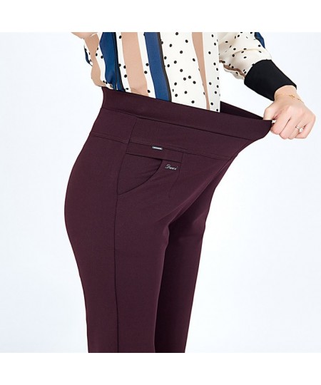 S-6XLNew autumn winter Plus Size Women's Pants Fashion Solid color Skinny high waist elastic Trousers Fit Lady Pencil Pants $...