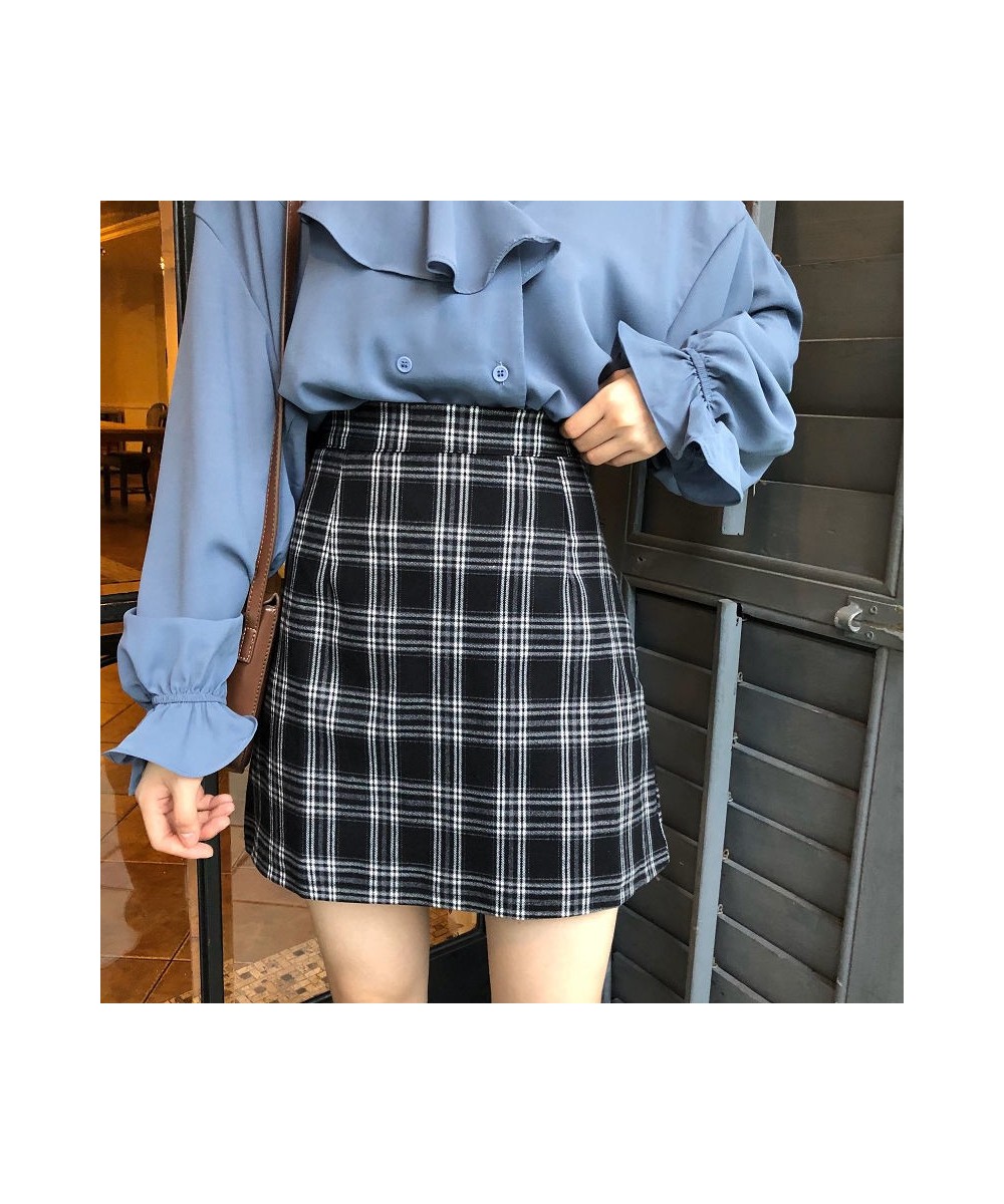 Women Retro Plaid Summer Mini Skirt A-line High Waist Fashion Girls Female Stylish Fit $26.01 - Skirts