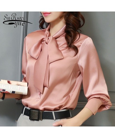 Womens Tops Blouses 2023 new Spring Plus Size Casual Chiffon Blouse V-Neck Solid Shirt Bow Lantern Sleeve fashion Blusas Muje...