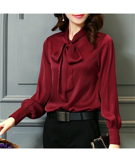 Womens Tops Blouses 2023 new Spring Plus Size Casual Chiffon Blouse V-Neck Solid Shirt Bow Lantern Sleeve fashion Blusas Muje...