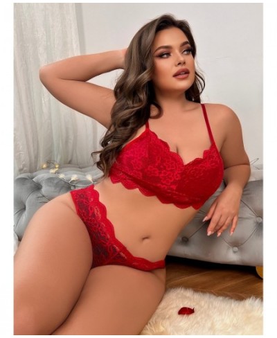 Plus Size Womens Sexy Lace Mesh Bra Crop Tops Ladies Evening Night Underwear Lingerie Set Nightwear XL-5XL For Women 2023 $27...