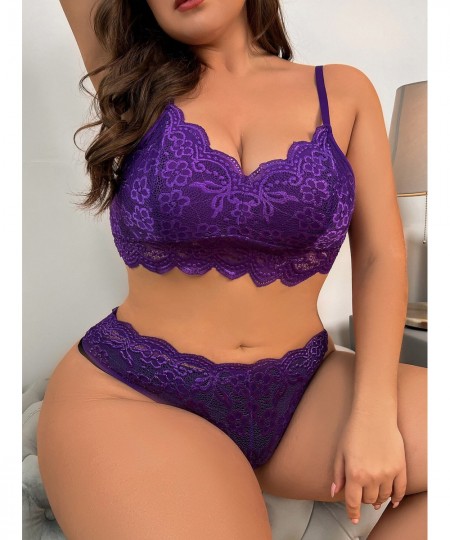 Plus Size Womens Sexy Lace Mesh Bra Crop Tops Ladies Evening Night Underwear Lingerie Set Nightwear XL-5XL For Women 2023 $27...