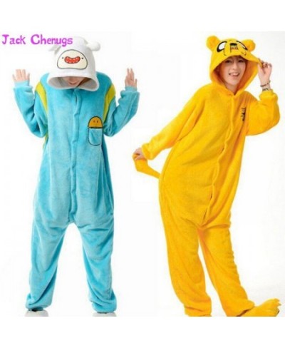 Kigurumi Adult Finn And Jake Onesies Adventure Costume Yellow Dog Pajamas Animal Halloween Party Jumpsuits Kigurumi Pyjamas $...