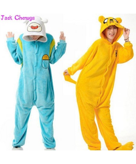 Kigurumi Adult Finn And Jake Onesies Adventure Costume Yellow Dog Pajamas Animal Halloween Party Jumpsuits Kigurumi Pyjamas $...