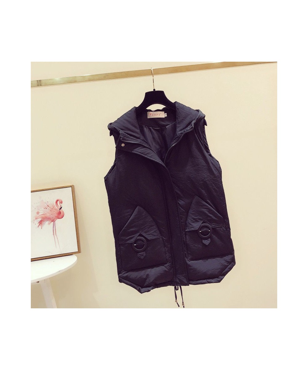 Hooded Jackets Vest Down Cotton Waistcoat Women Mid-length Winter 2023 Korean Fashion Loose Chaleco Mujer Body Warmer Gilet $...