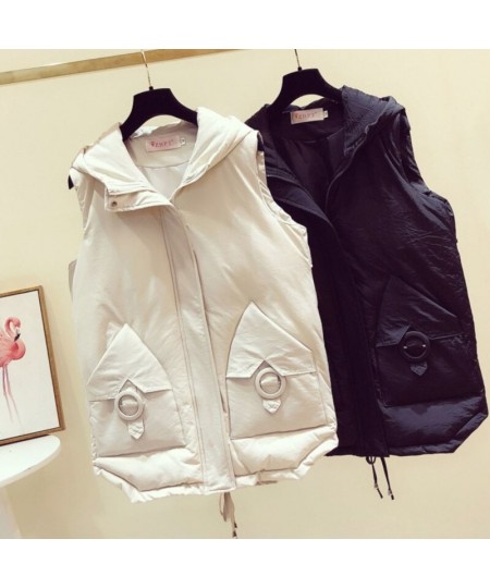 Hooded Jackets Vest Down Cotton Waistcoat Women Mid-length Winter 2023 Korean Fashion Loose Chaleco Mujer Body Warmer Gilet $...