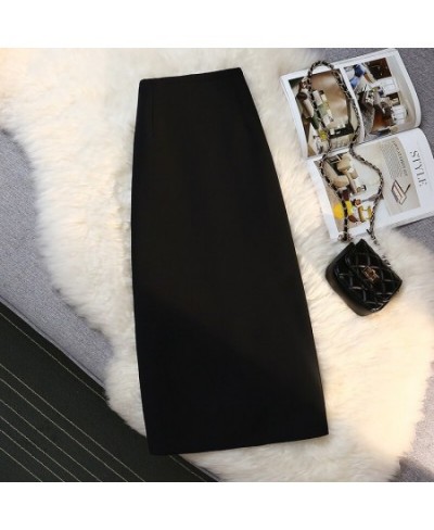 Fashion Elegant Formal Skirts Women Autumn New High Waist Drape Suit Long Brown Skirt Zipper Female $42.44 - Skirts