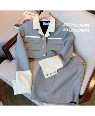 Gray Small Suit For Women 2022 New Korean Slim Skirt Two-piece Set Age Reduction Trend Jk Uniform Club Outfits Short Jacket $...