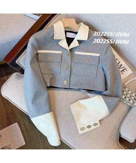 Gray Small Suit For Women 2022 New Korean Slim Skirt Two-piece Set Age Reduction Trend Jk Uniform Club Outfits Short Jacket $...