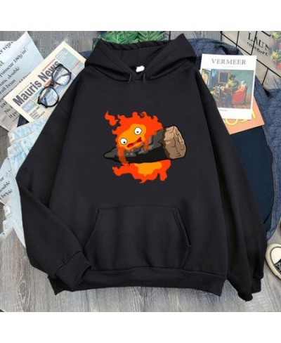 Outerwear Calcifer Howl Moving Castle Studio Ghibli Outerwear Unisex Sweatshirts Casual Hoody harajuku Outerwear Streetwear $...