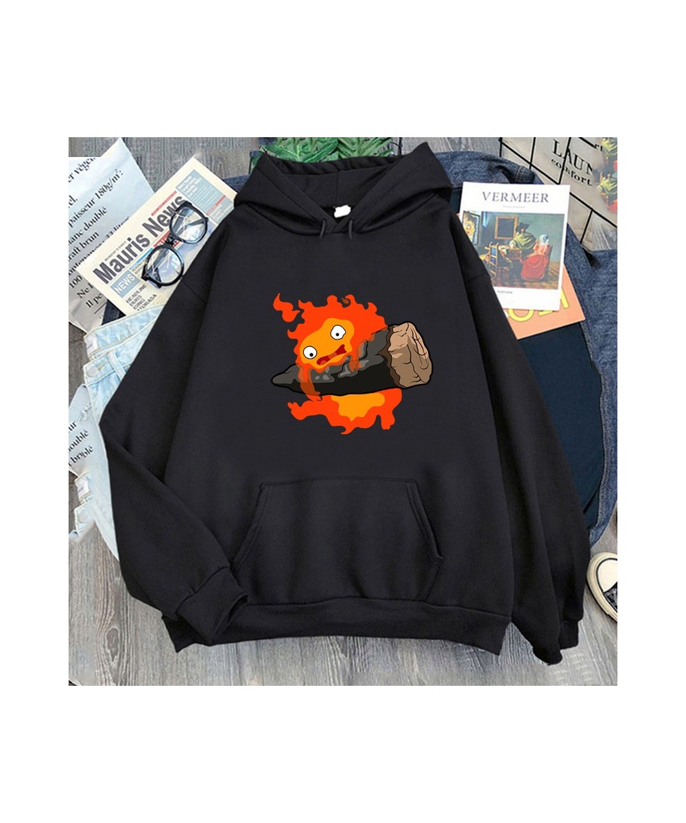 Outerwear Calcifer Howl Moving Castle Studio Ghibli Outerwear Unisex Sweatshirts Casual Hoody harajuku Outerwear Streetwear $...