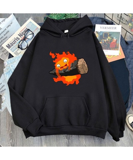 Outerwear Calcifer Howl Moving Castle Studio Ghibli Outerwear Unisex Sweatshirts Casual Hoody harajuku Outerwear Streetwear $...