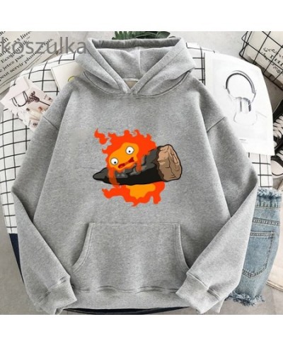 Outerwear Calcifer Howl Moving Castle Studio Ghibli Outerwear Unisex Sweatshirts Casual Hoody harajuku Outerwear Streetwear $...