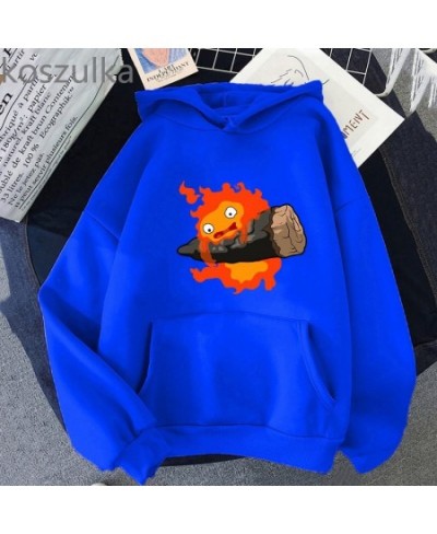 Outerwear Calcifer Howl Moving Castle Studio Ghibli Outerwear Unisex Sweatshirts Casual Hoody harajuku Outerwear Streetwear $...