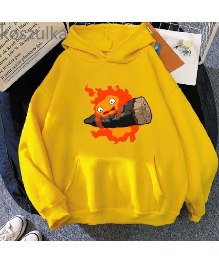 Outerwear Calcifer Howl Moving Castle Studio Ghibli Outerwear Unisex Sweatshirts Casual Hoody harajuku Outerwear Streetwear $...