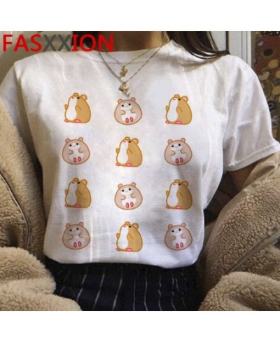 Kawaii Hamster Funny Cartoon T Shirt Women Summer Casual Cute Anime T-shirt Graphic Streetwear Tshirt Harajuku Top Tees Femal...