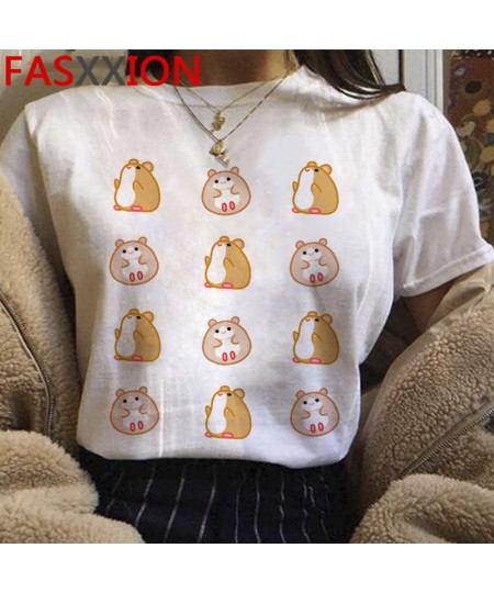 Kawaii Hamster Funny Cartoon T Shirt Women Summer Casual Cute Anime T-shirt Graphic Streetwear Tshirt Harajuku Top Tees Femal...