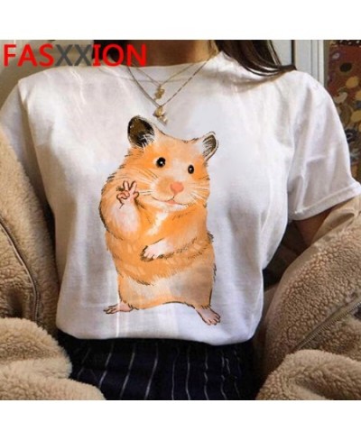 Kawaii Hamster Funny Cartoon T Shirt Women Summer Casual Cute Anime T-shirt Graphic Streetwear Tshirt Harajuku Top Tees Femal...