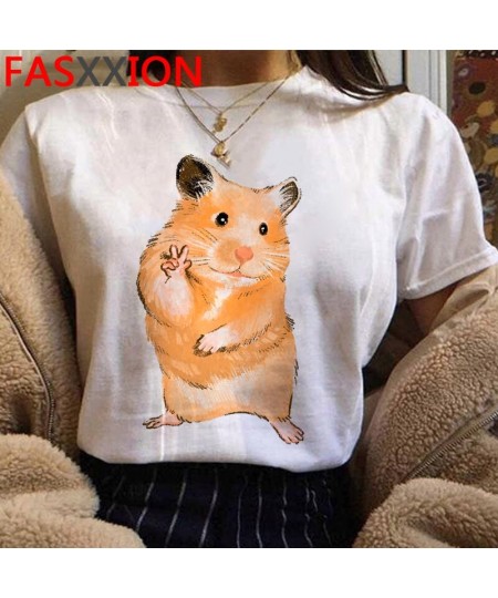 Kawaii Hamster Funny Cartoon T Shirt Women Summer Casual Cute Anime T-shirt Graphic Streetwear Tshirt Harajuku Top Tees Femal...