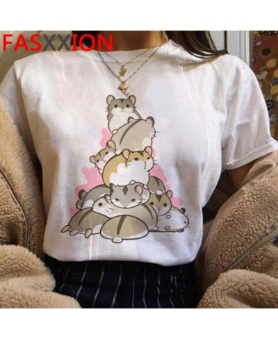 Kawaii Hamster Funny Cartoon T Shirt Women Summer Casual Cute Anime T-shirt Graphic Streetwear Tshirt Harajuku Top Tees Femal...