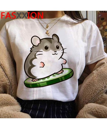 Kawaii Hamster Funny Cartoon T Shirt Women Summer Casual Cute Anime T-shirt Graphic Streetwear Tshirt Harajuku Top Tees Femal...