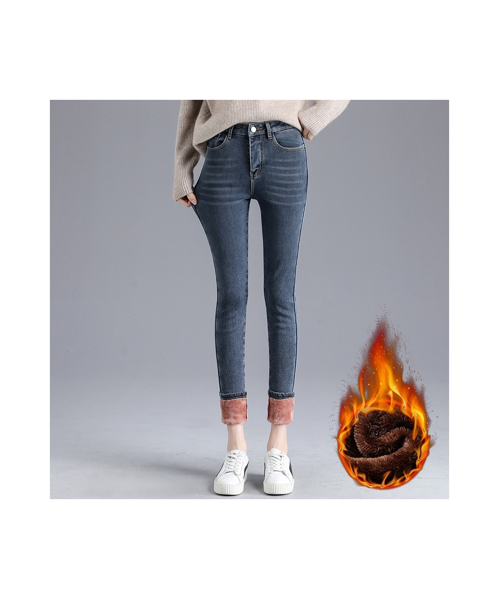 Blue Jeans for Women Pants Velvet High Waisted Stretch Skinny Pencil Jeans Denim Flocking Winter Warm Casual Slim Fashion $46...