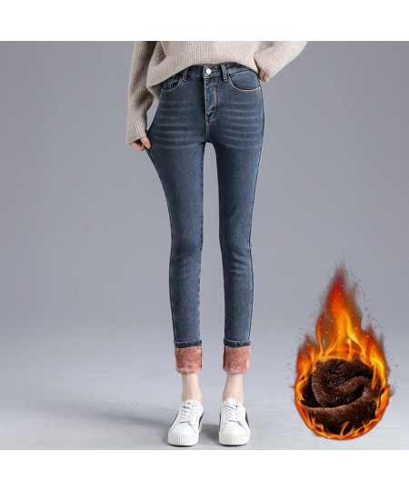 Blue Jeans for Women Pants Velvet High Waisted Stretch Skinny Pencil Jeans Denim Flocking Winter Warm Casual Slim Fashion $46...