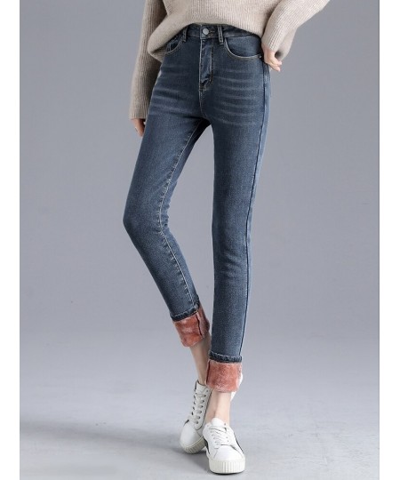 Blue Jeans for Women Pants Velvet High Waisted Stretch Skinny Pencil Jeans Denim Flocking Winter Warm Casual Slim Fashion $46...