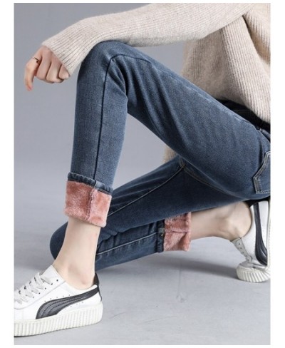 Blue Jeans for Women Pants Velvet High Waisted Stretch Skinny Pencil Jeans Denim Flocking Winter Warm Casual Slim Fashion $46...