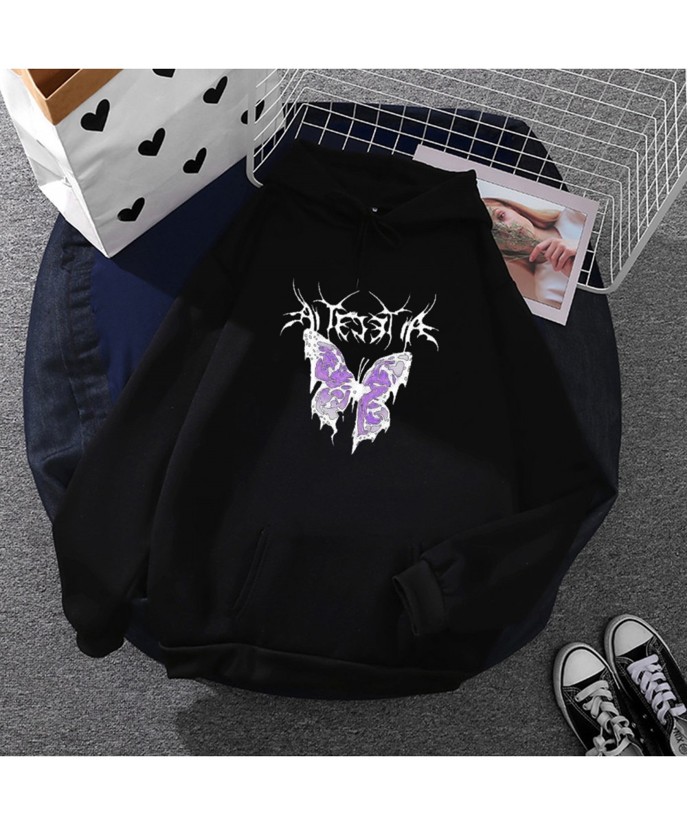 Butterfly Printing Pullover Tops For Teen Sweatshirts For Teen Girls Aesthetic Clothes With Pocket Winter Clothes Women $21.9...