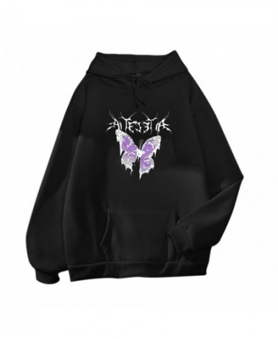 Butterfly Printing Pullover Tops For Teen Sweatshirts For Teen Girls Aesthetic Clothes With Pocket Winter Clothes Women $21.9...