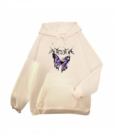 Butterfly Printing Pullover Tops For Teen Sweatshirts For Teen Girls Aesthetic Clothes With Pocket Winter Clothes Women $21.9...